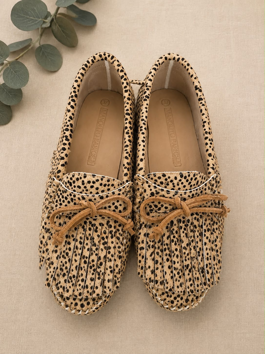 Mocasín flecos Print topos
