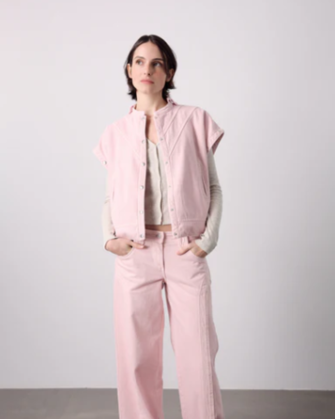 Pantalón Recto Rosa