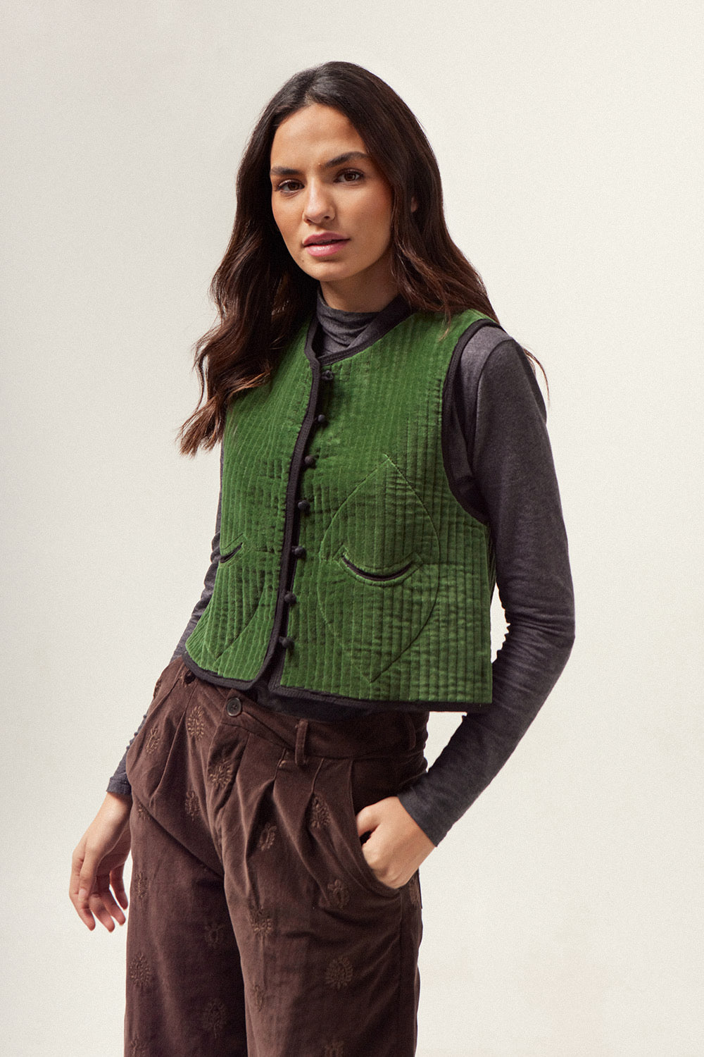 Chaleco Quilted Terciopelo