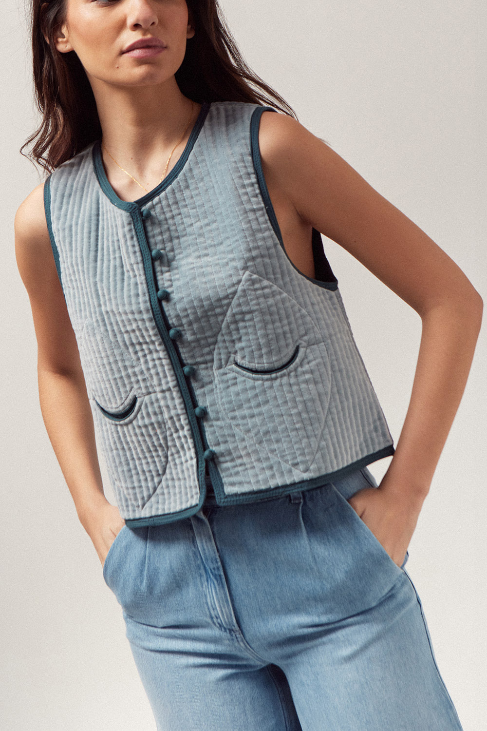 Chaleco Quilted Terciopelo