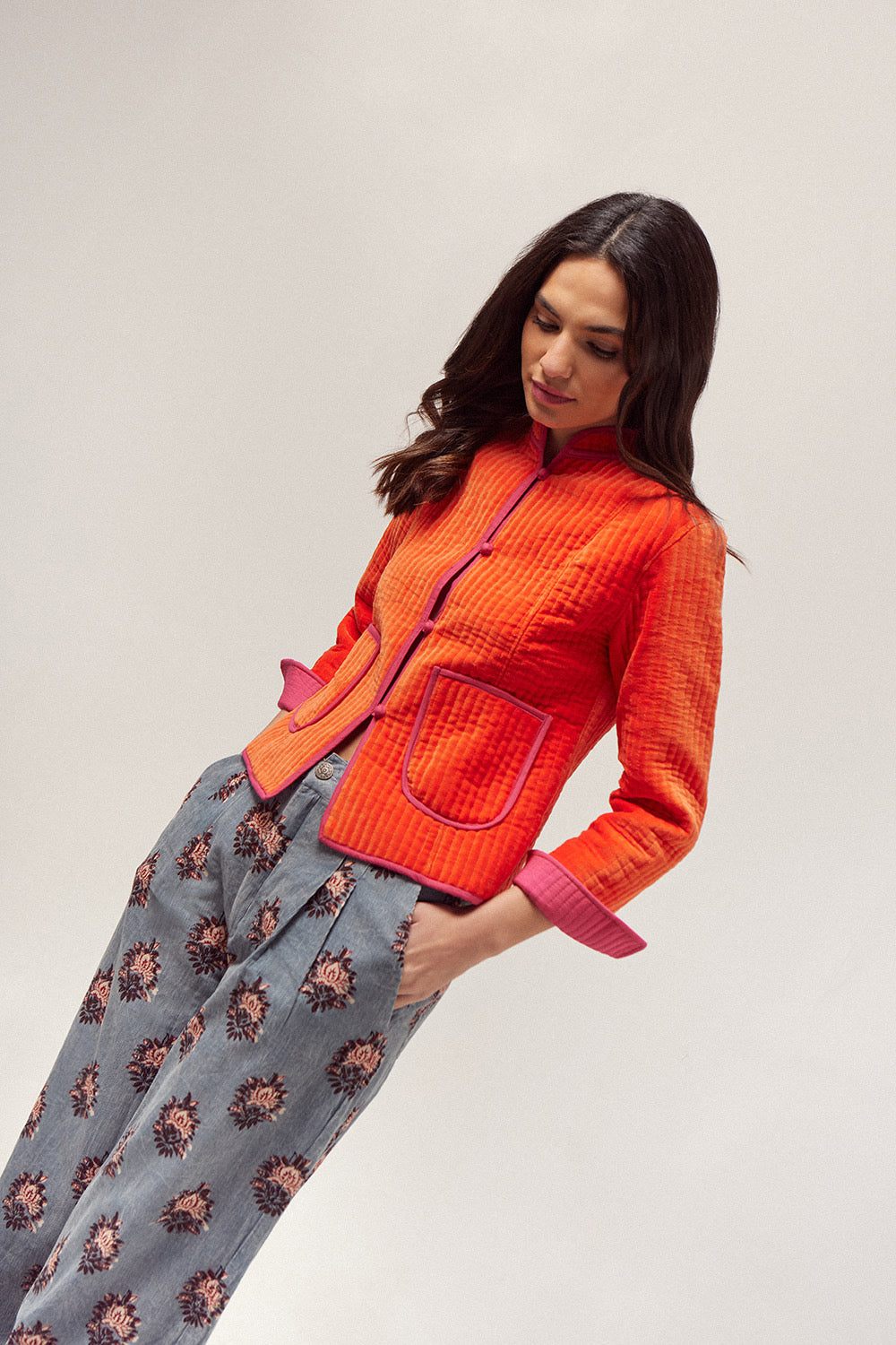 Chaqueta Quilted Terciopelo