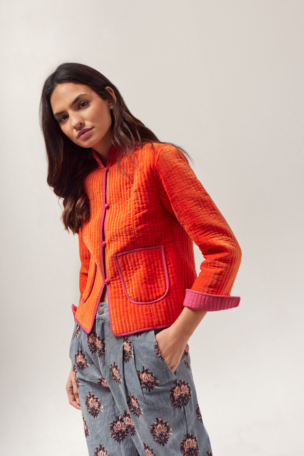 Chaqueta Quilted Terciopelo