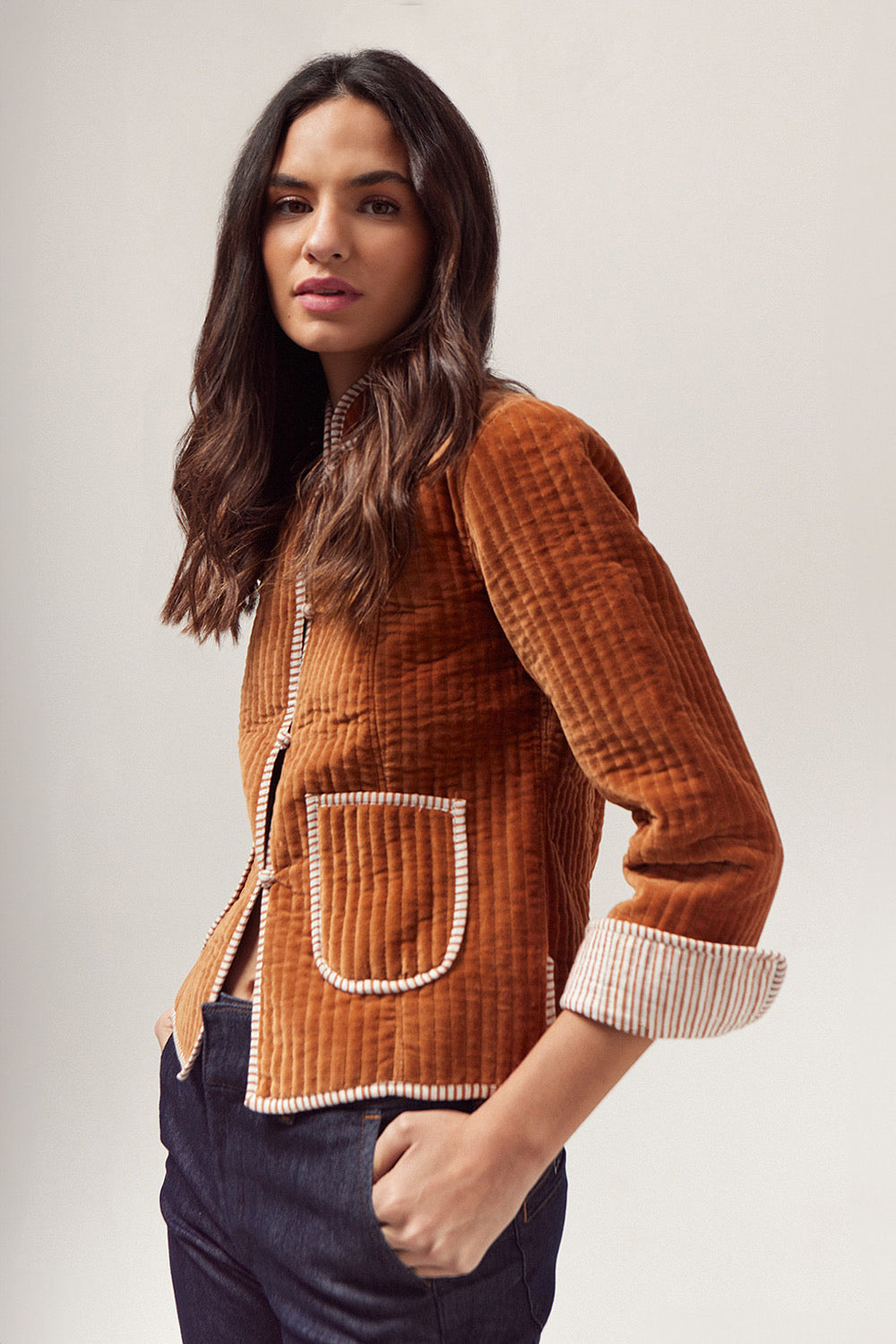 Chaqueta Quilted Terciopelo