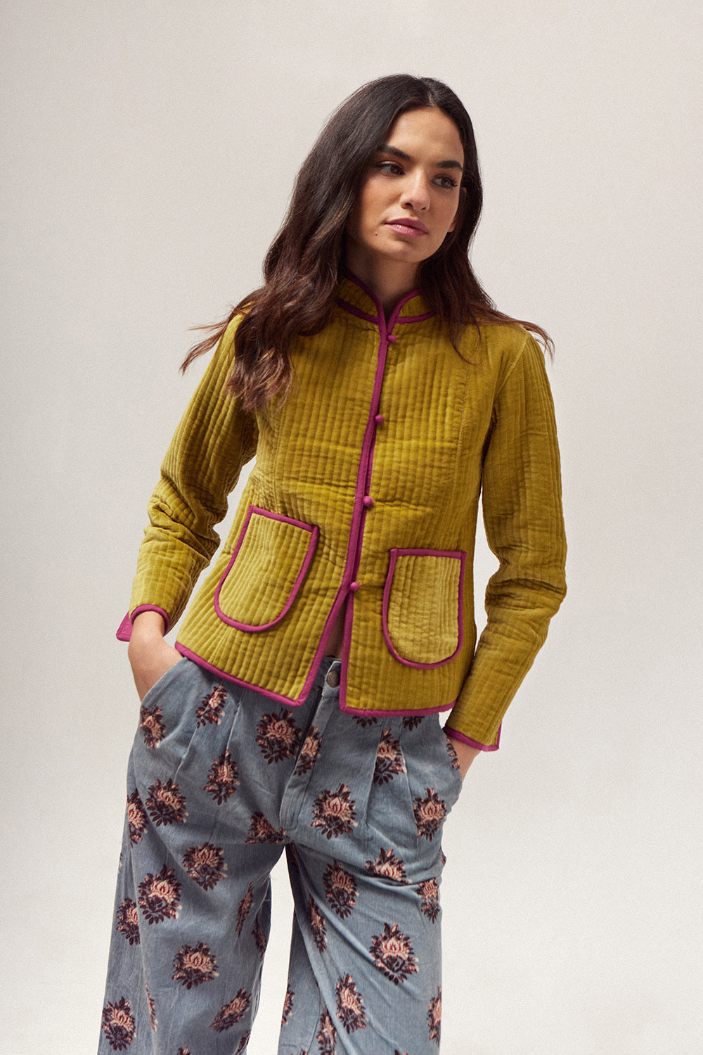 Chaqueta Quilted Terciopelo