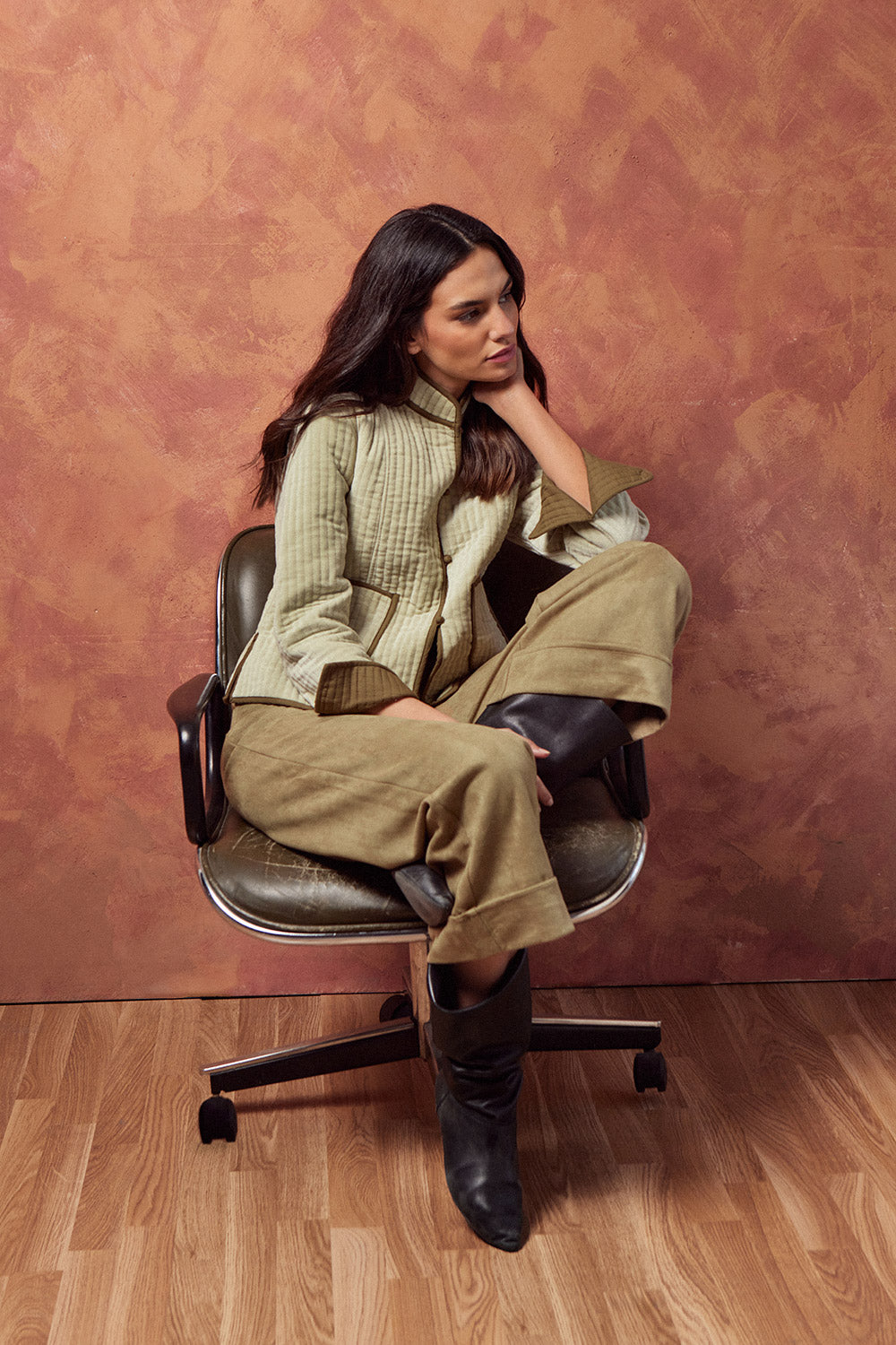 Chaqueta Quilted Terciopelo