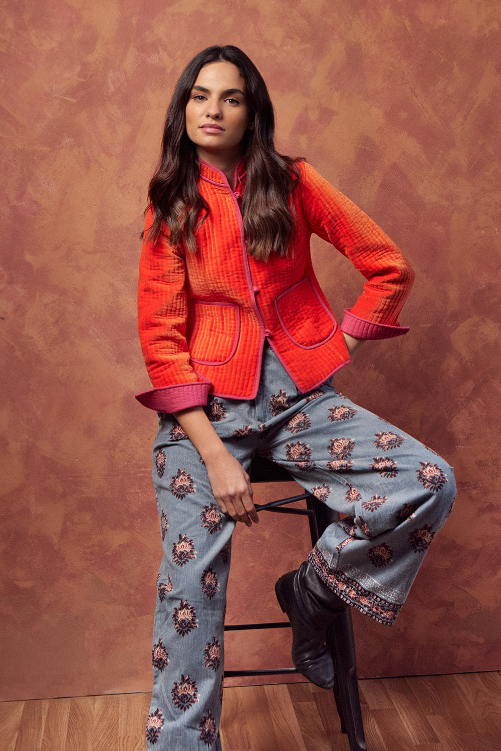 Chaqueta Quilted Terciopelo