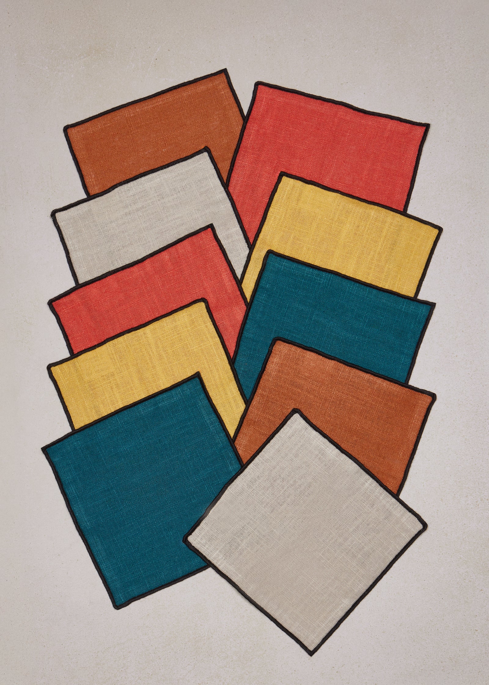 Pack 6 servilleta aperitivo borde negro