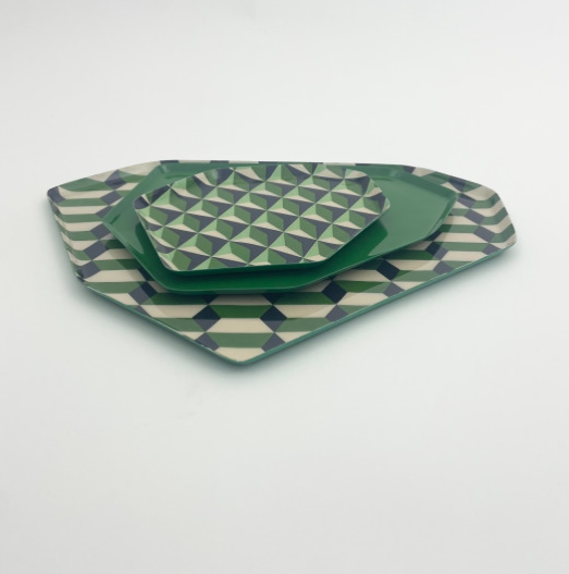 SET 3 BANDEJAS RECTANGULARES VERDES VINTAGE
