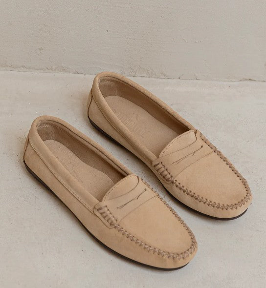 Beige Suede Loafers