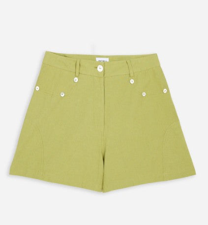 Shorts Botones Nacar Verde