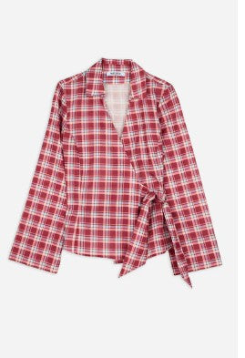 Camisa Lazada Cuadros Granate y Rosa