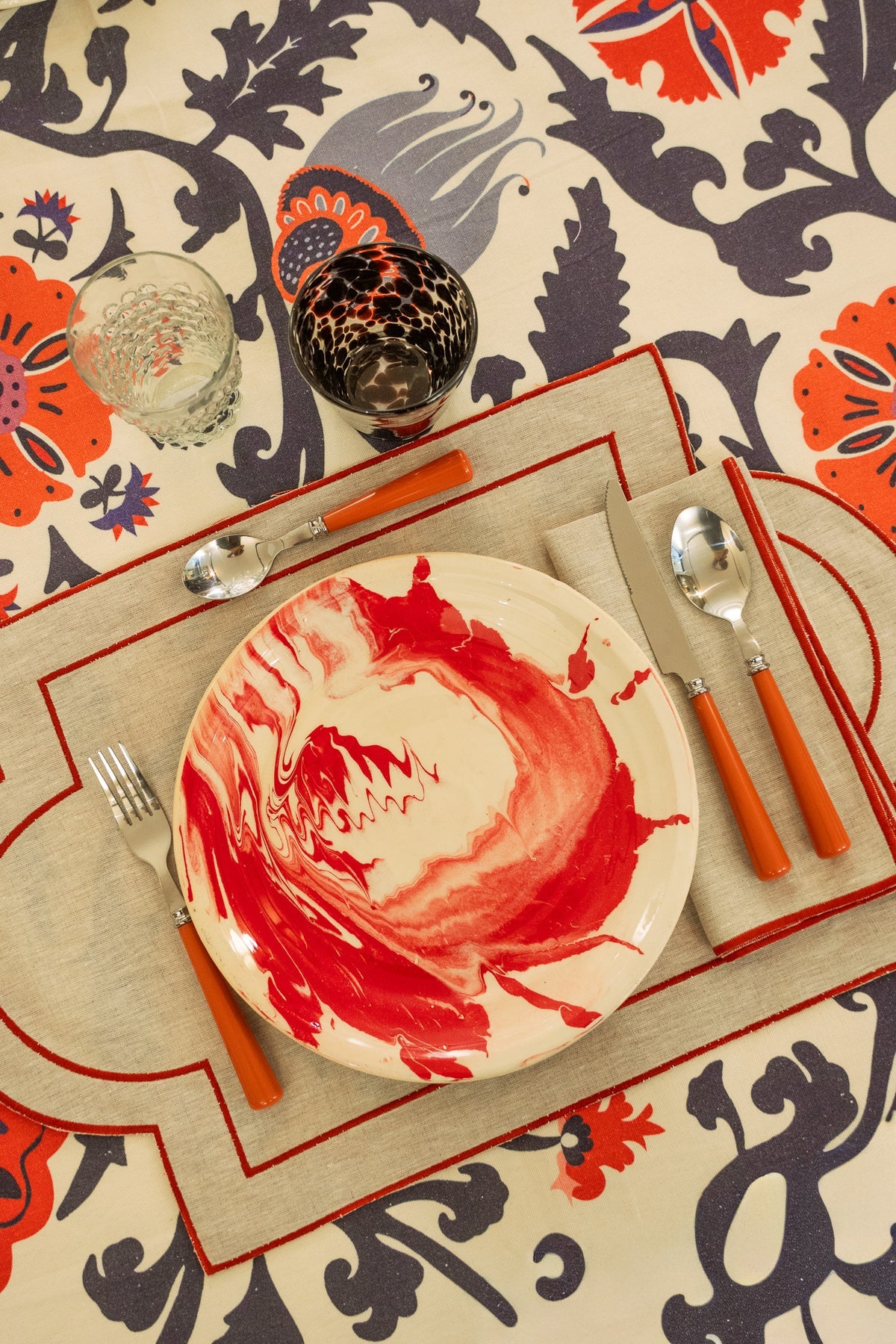 Set 24 piezas cuberteria naranja