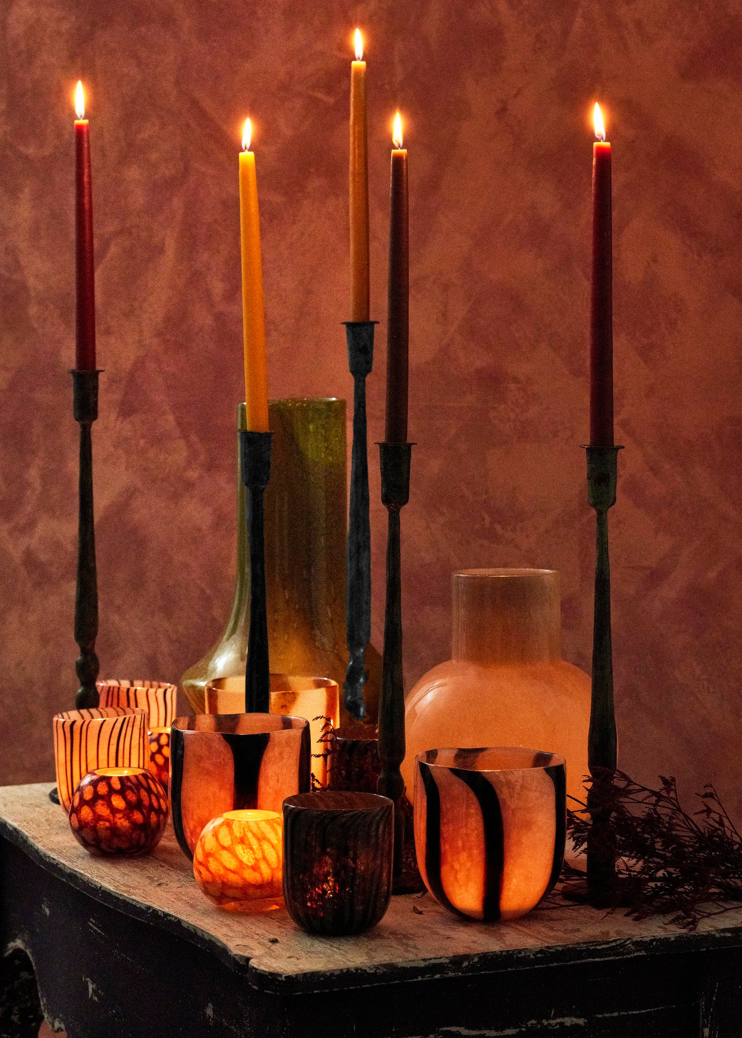 Cadelabro hierro negro grande