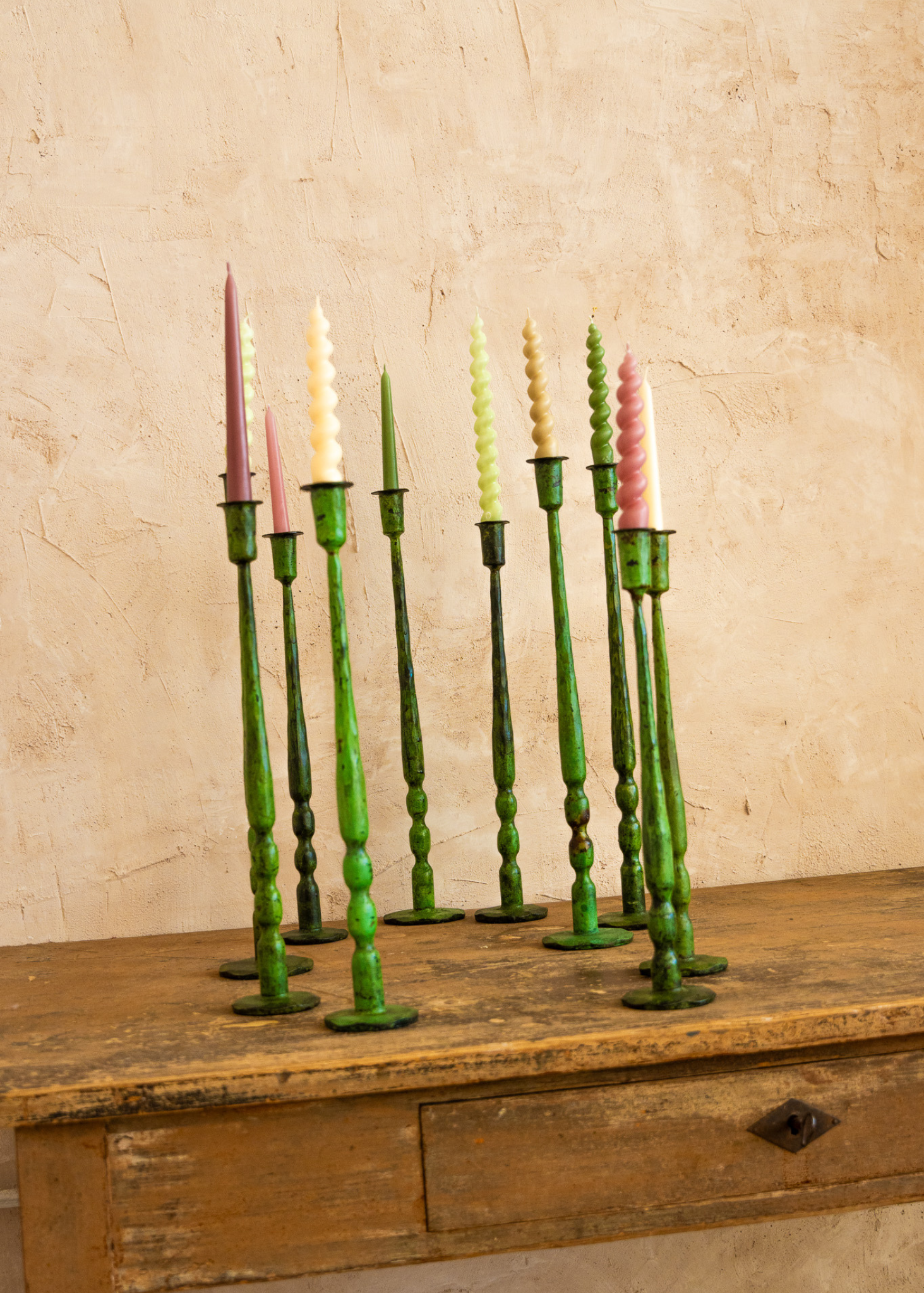CANDELABR0 HIERRO VERDE