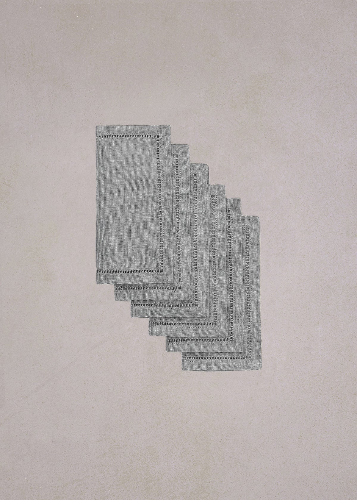 Pack of 6 hemstitched cocktail napkins