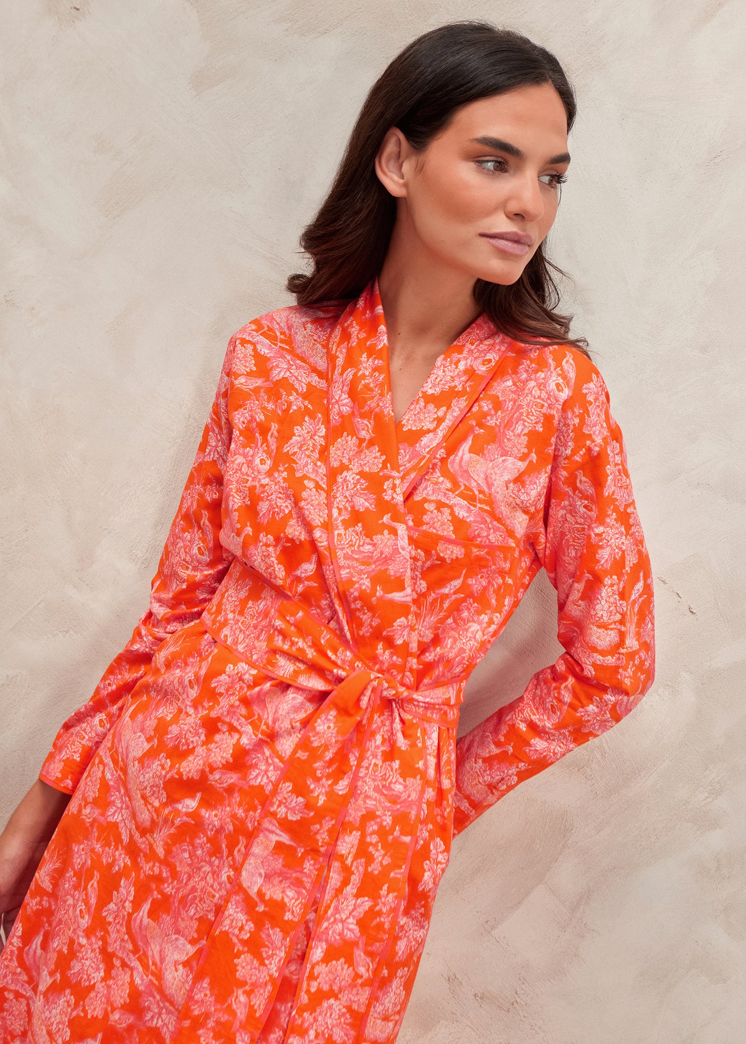 Kimono peacock coral