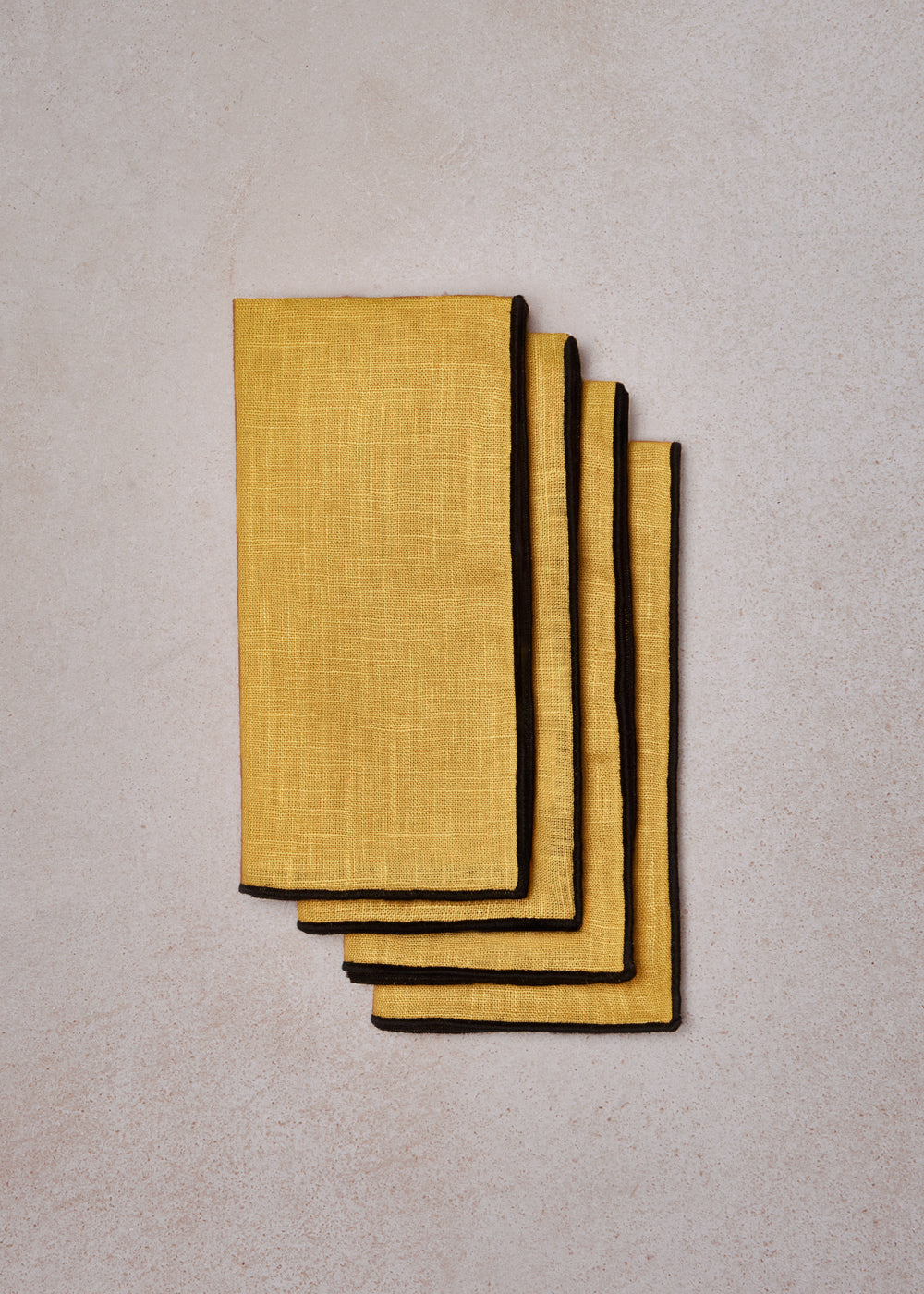 PACK 4 SERVILLETA LINO BORDE NEGRO