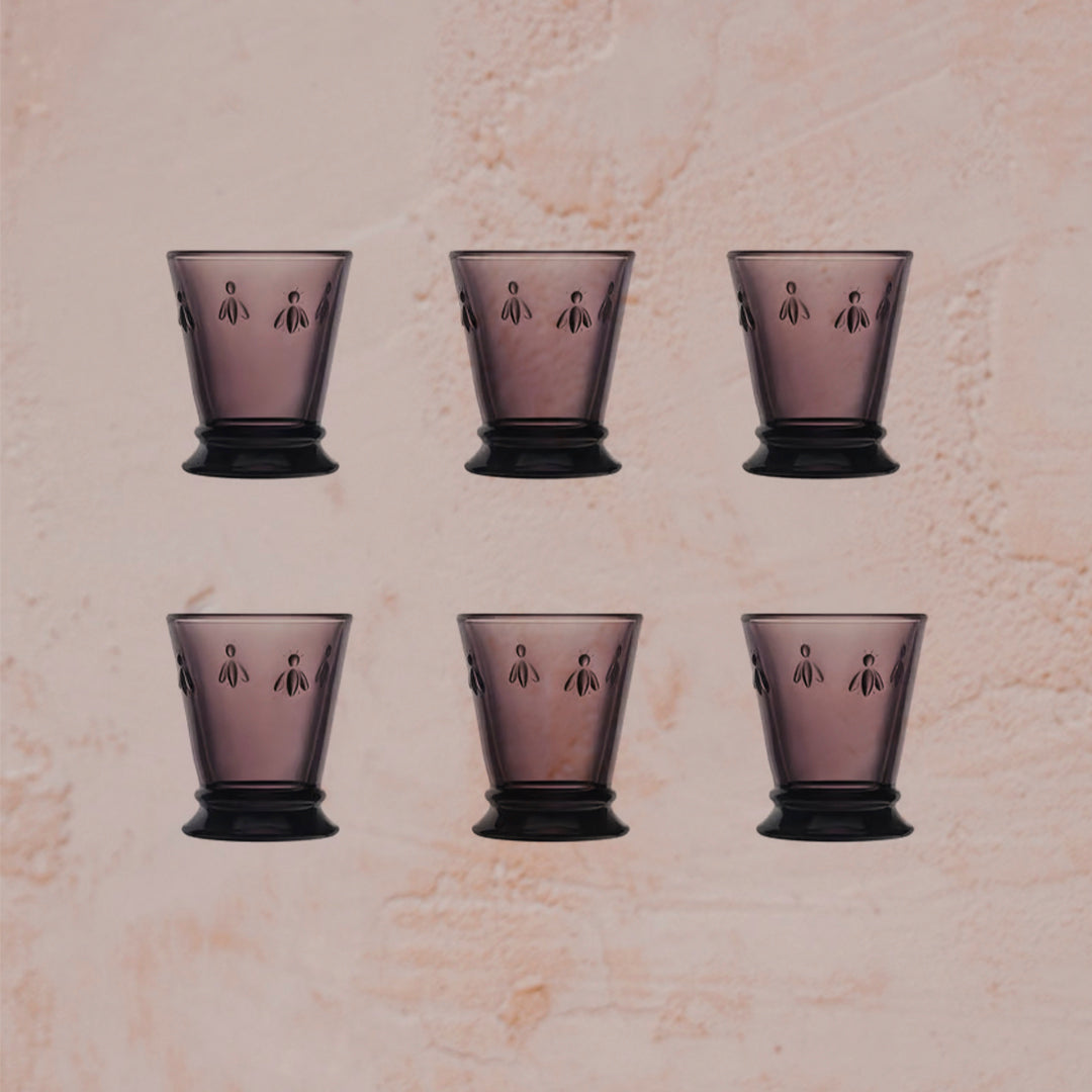 PACK 6 VASO GOBELET ABEILLE AUBERGINE