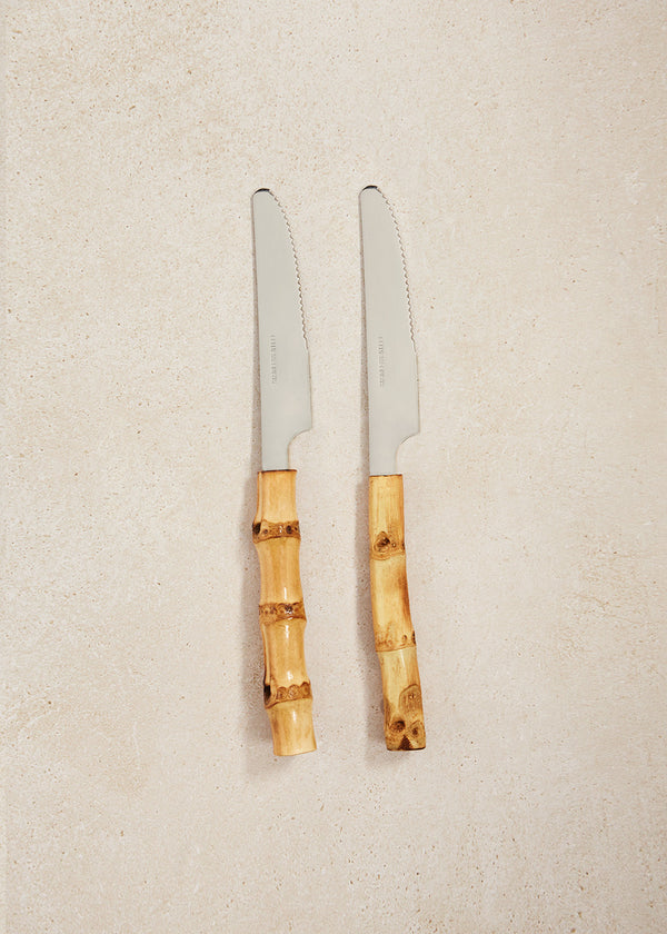 Set 4 cuchillos postre bambu