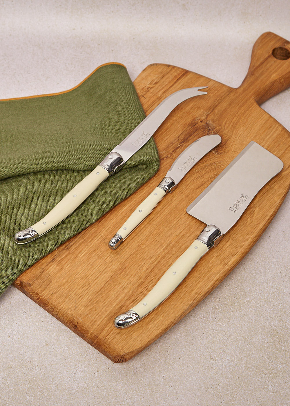 SET 3 CUCHILLOS QUESO MARFIL