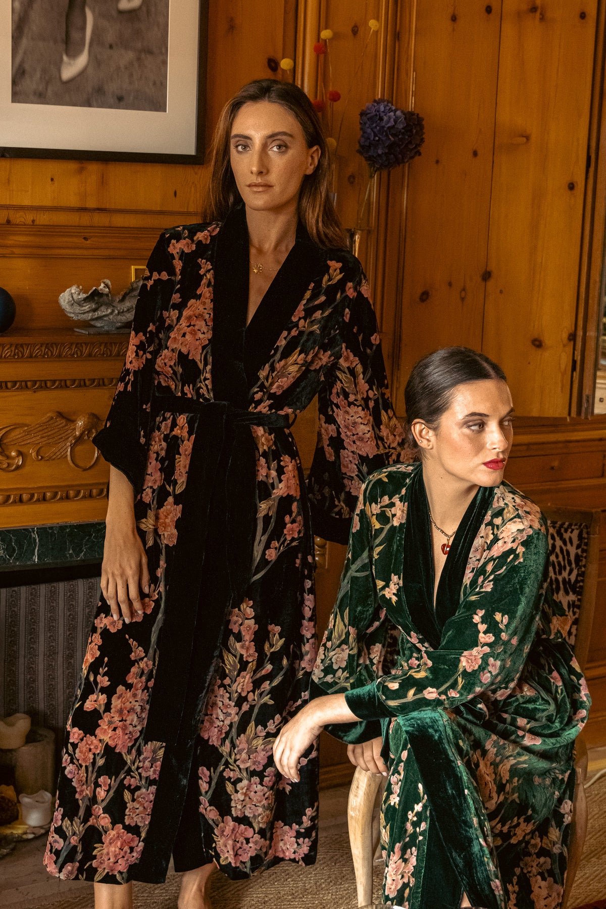 PRE-ORDER  Kimono terciopelo Kyoto negro