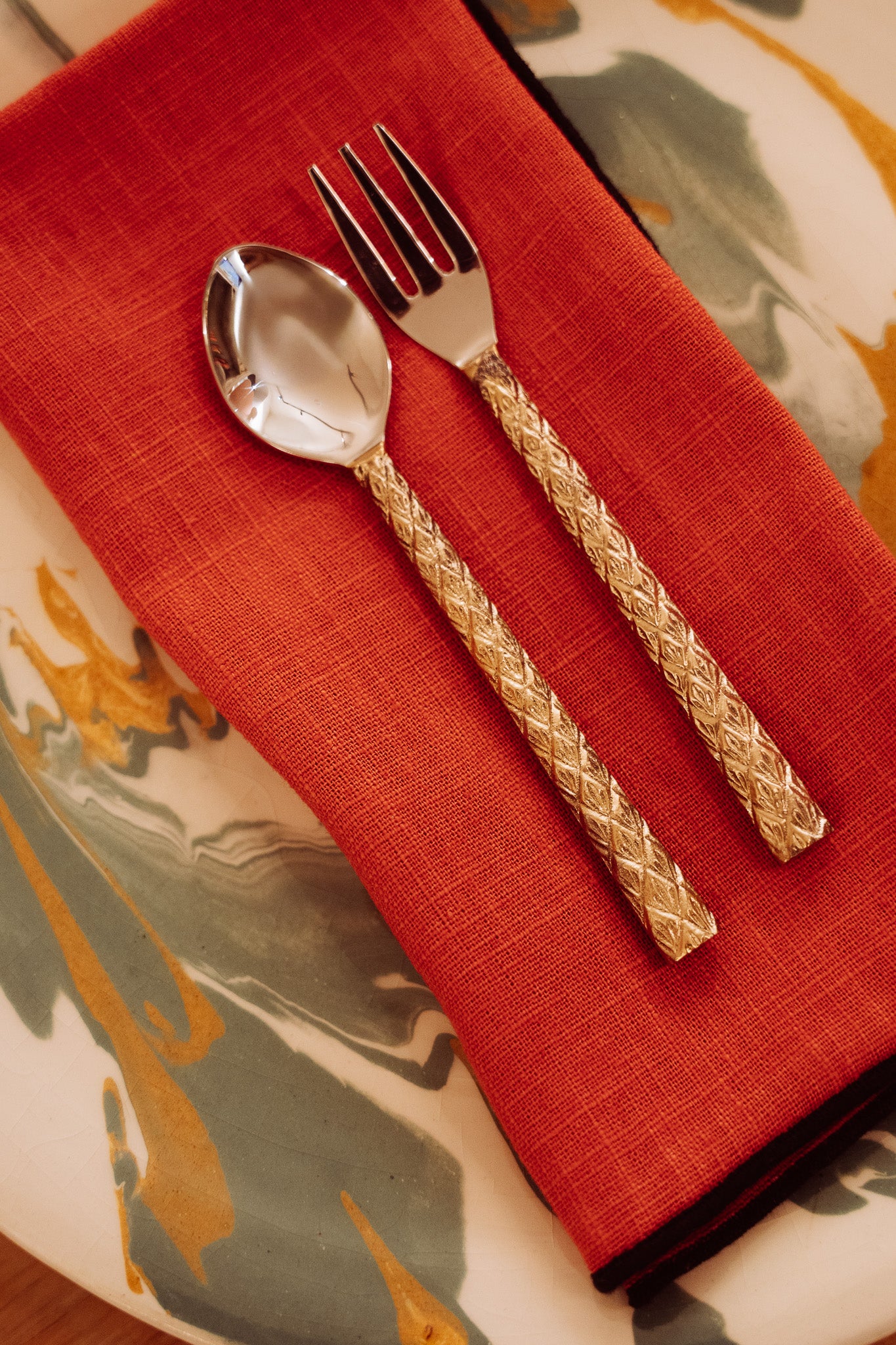 Set de 2 cubiertos postre chameli