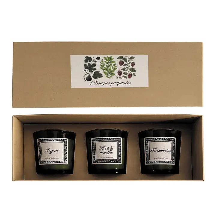 Estuche de 3 velas botánicas perfumadas