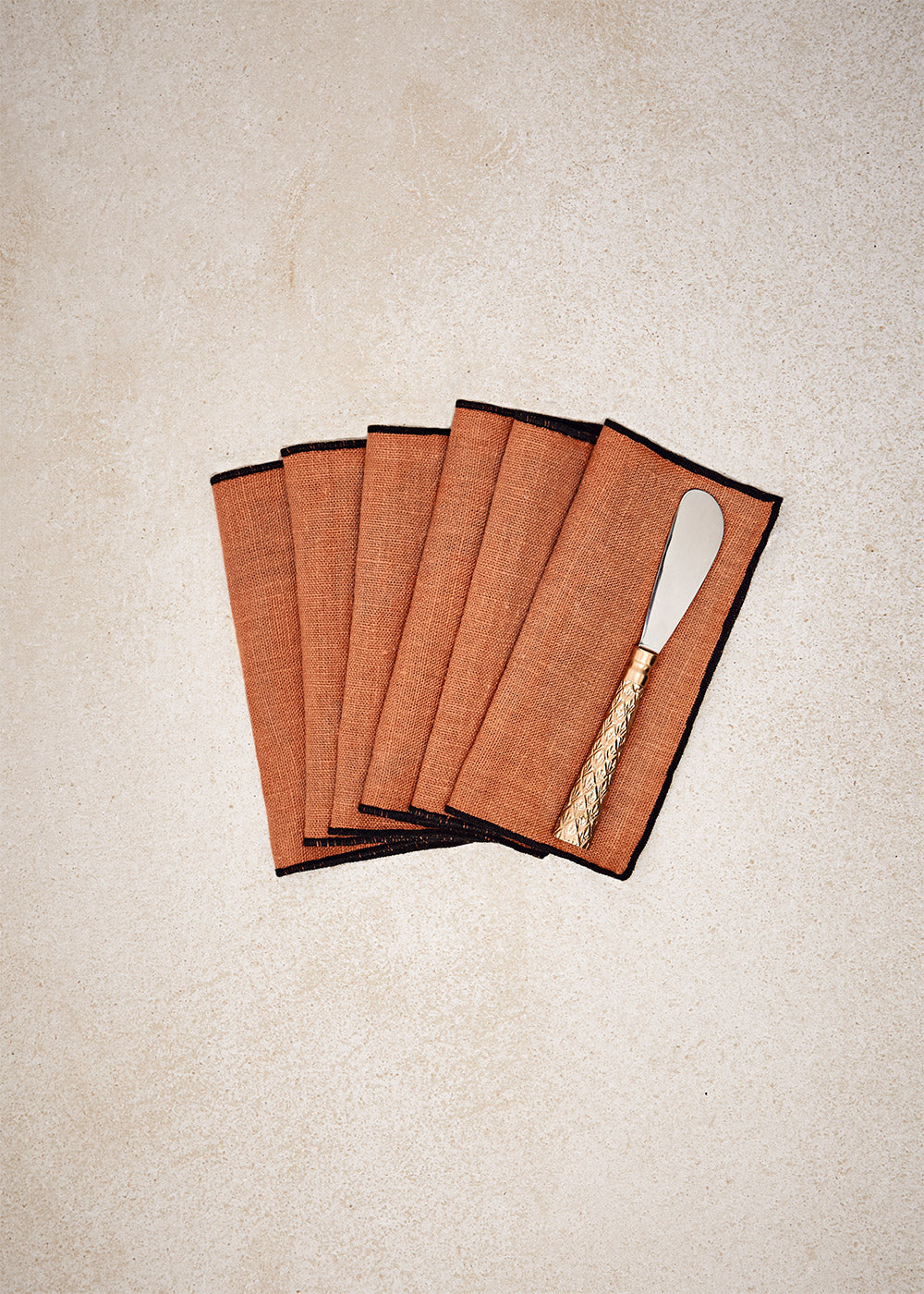 Pack 6 servilleta aperitivo borde negro