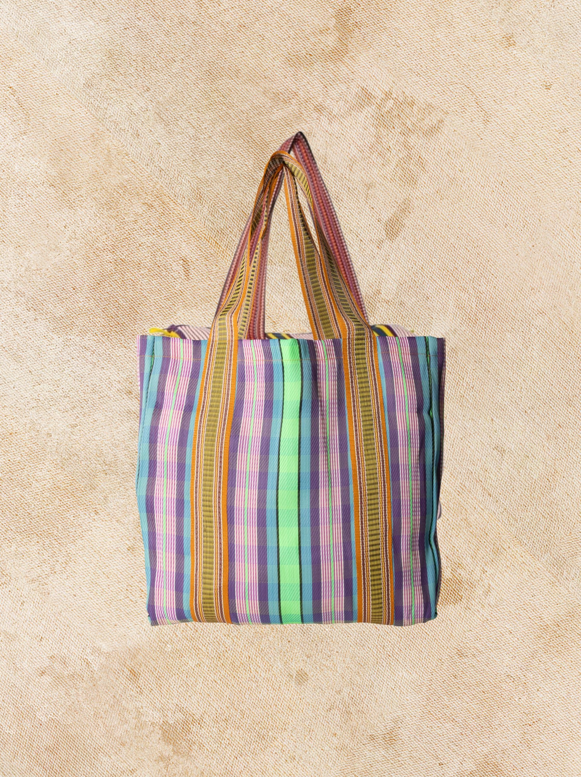 Bolsa reciclada raya verde