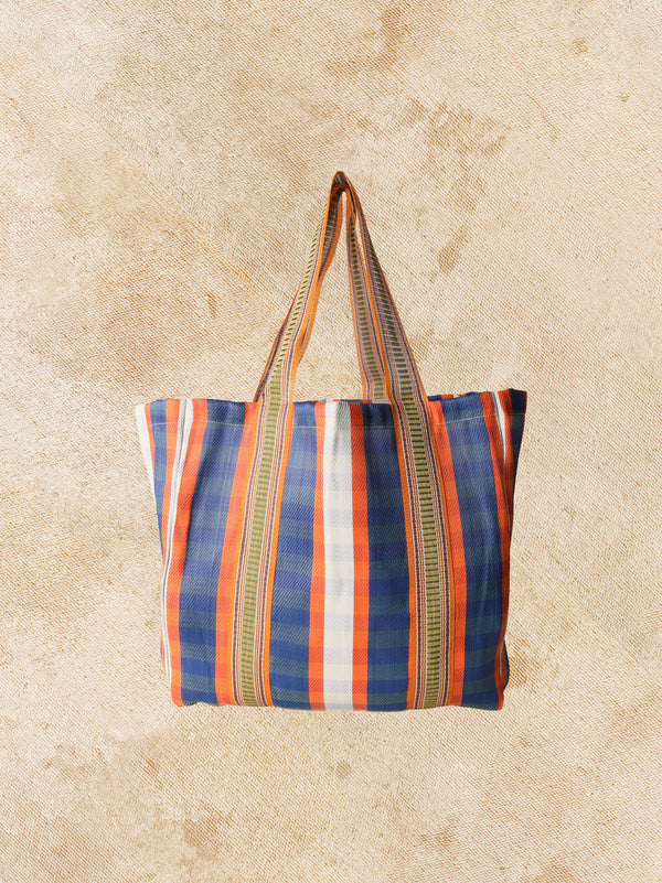 Bolsa reciclada raya azul
