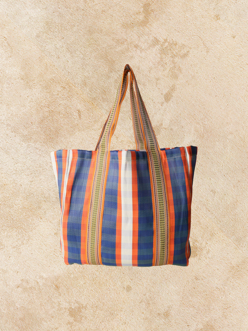 Bolsa reciclada raya azul