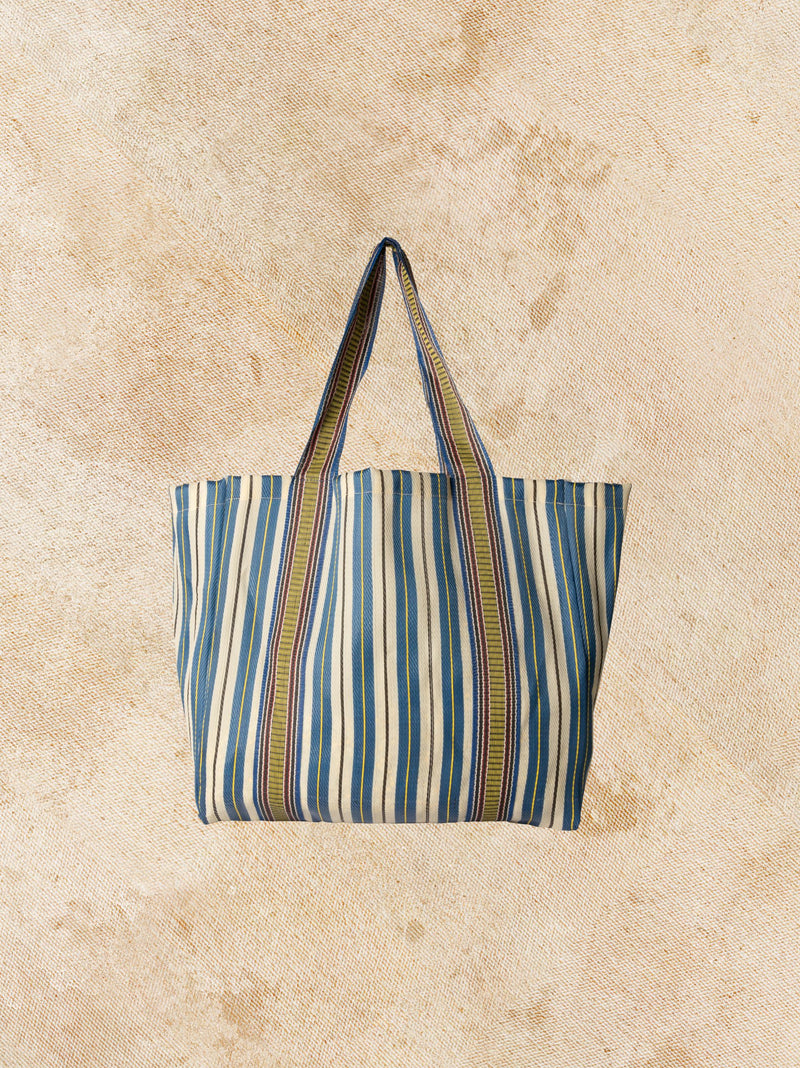 Bolsa reciclada raya azul