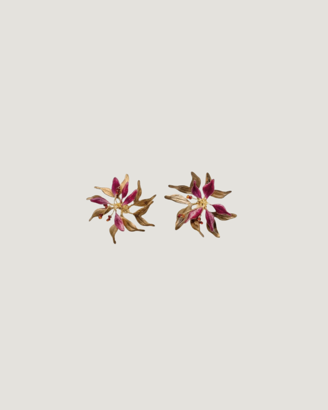Pendientes Petalo fresa