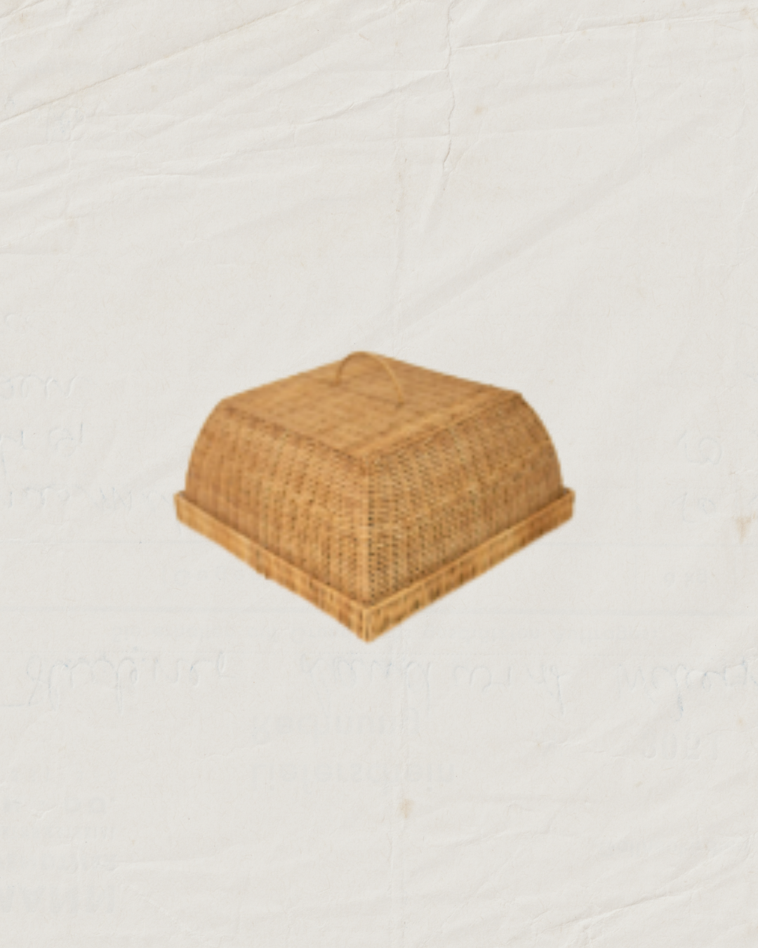 Bandeja con tapa de ratán