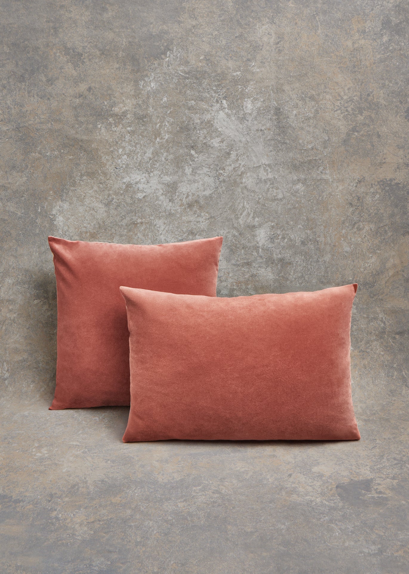 Funda cojín terciopelo reversible terracota