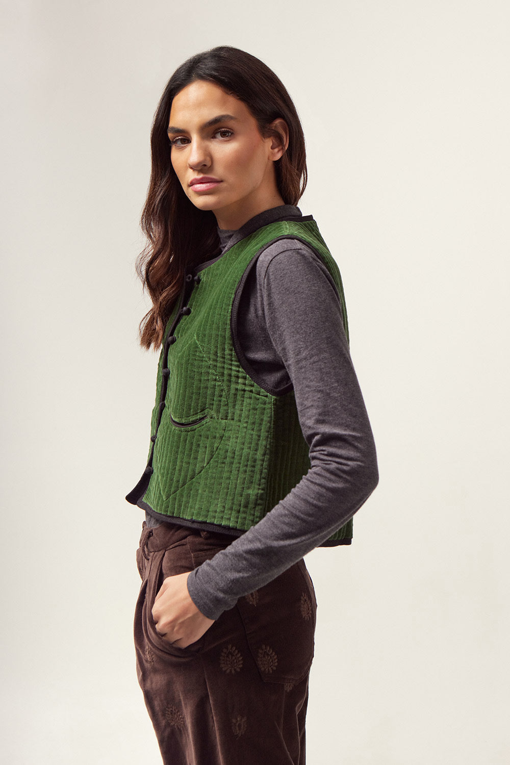 Chaleco Quilted Terciopelo