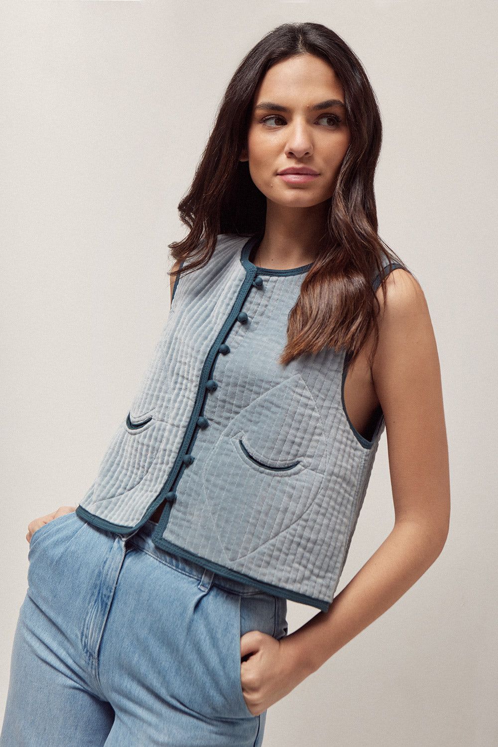 Chaleco Quilted Terciopelo