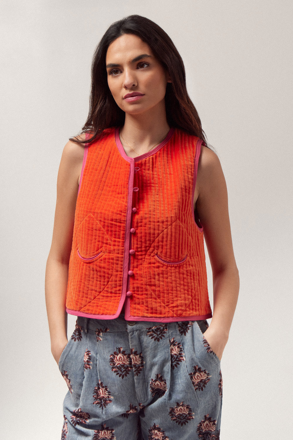 Chaleco Quilted Terciopelo