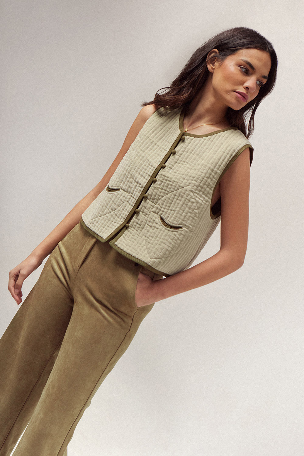 Chaleco Quilted Terciopelo