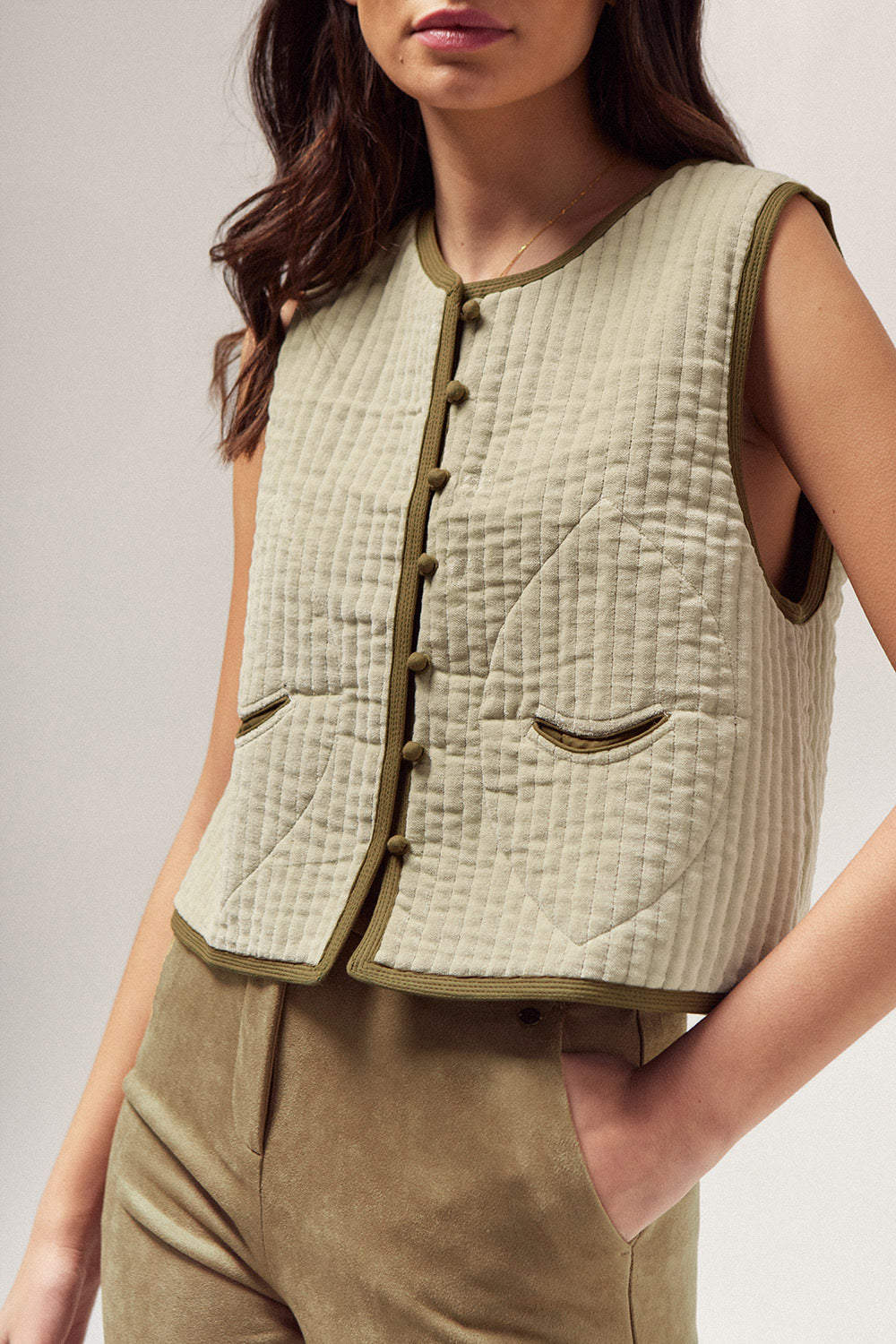 Chaleco Quilted Terciopelo