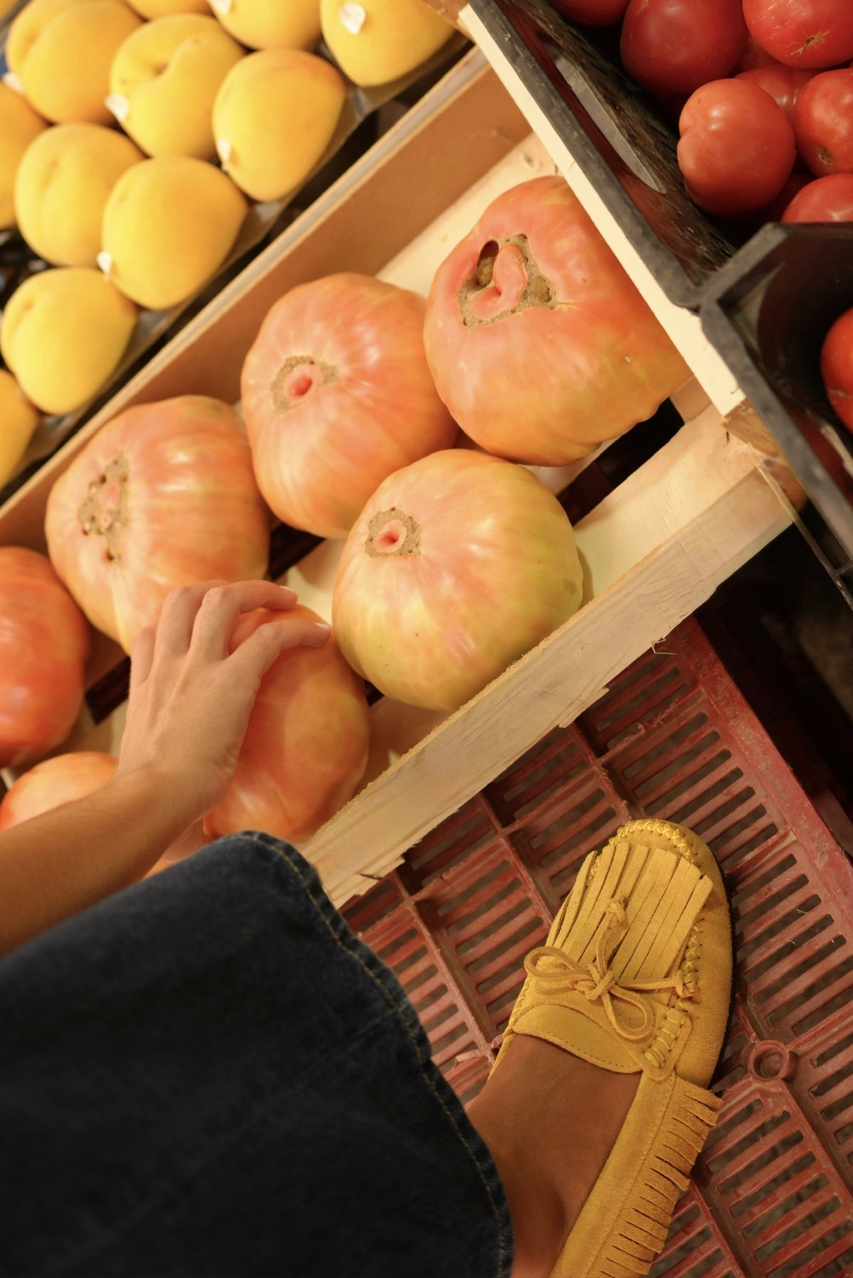 Mocasines de ante flecos Mostaza