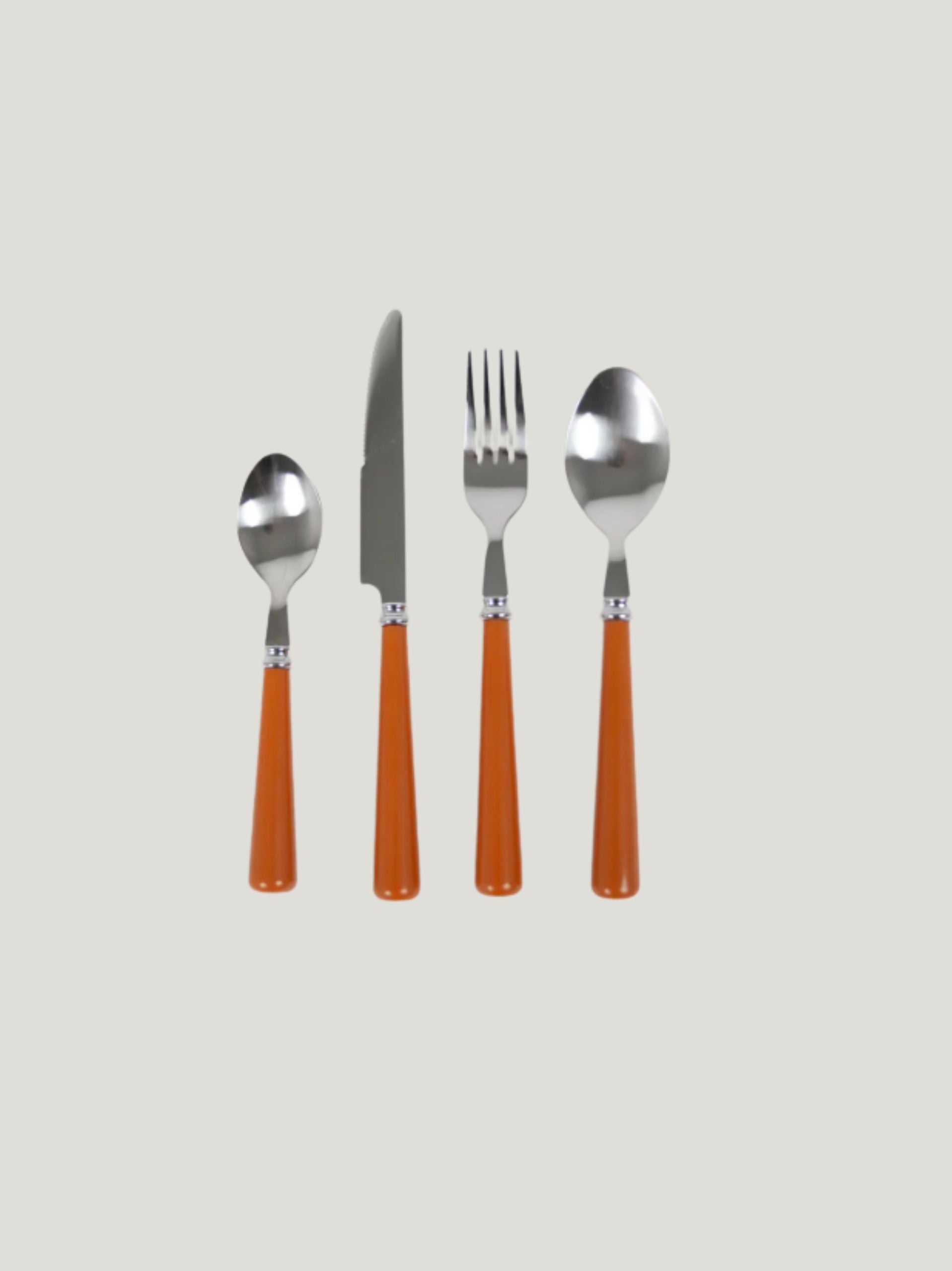 Set 24 piezas cuberteria naranja