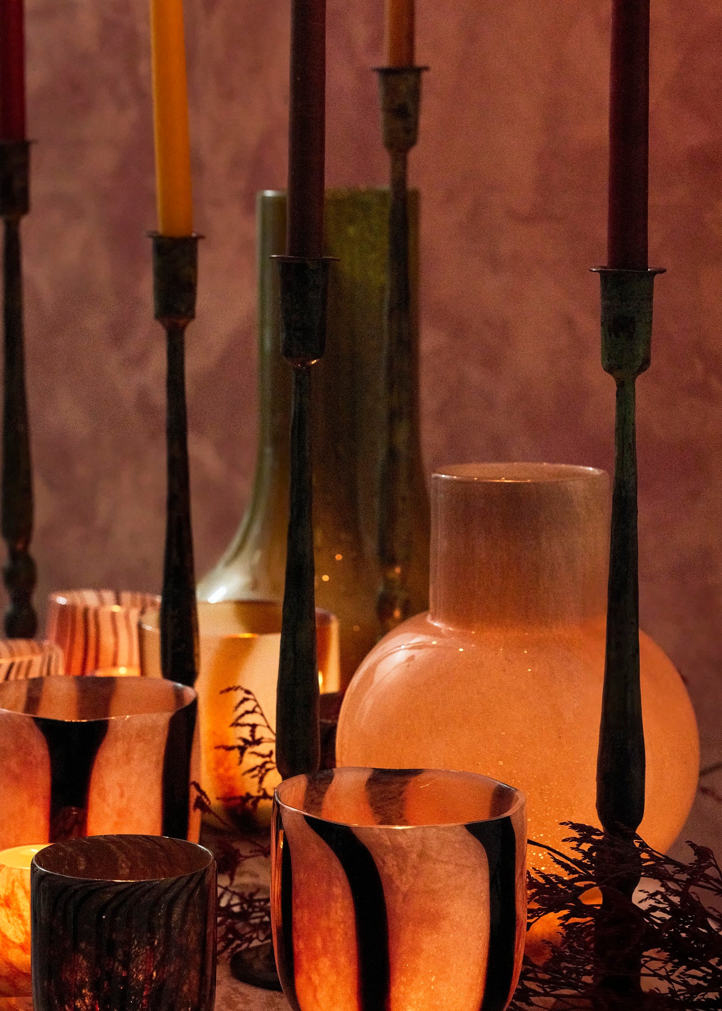 Cadelabro hierro negro grande