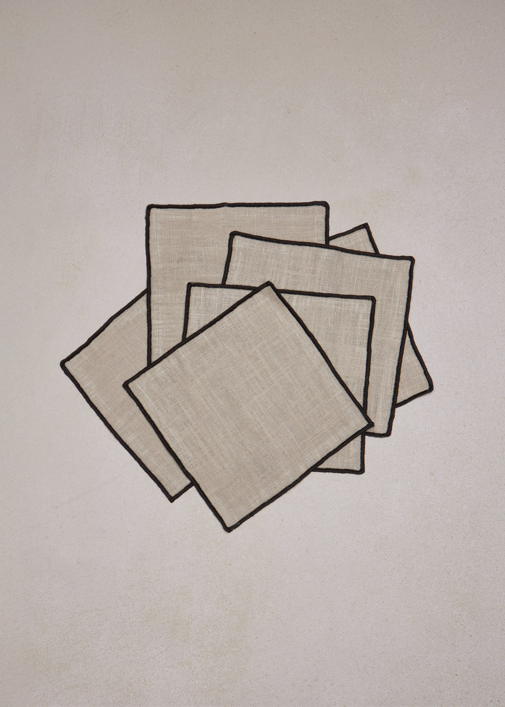 Pack 6 servilleta aperitivo borde negro