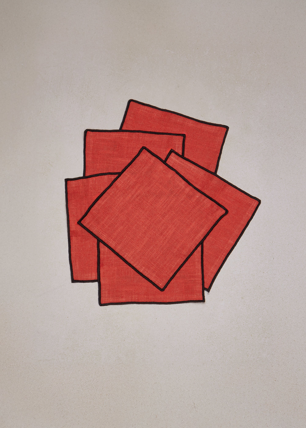 Pack 6 servilleta aperitivo borde negro