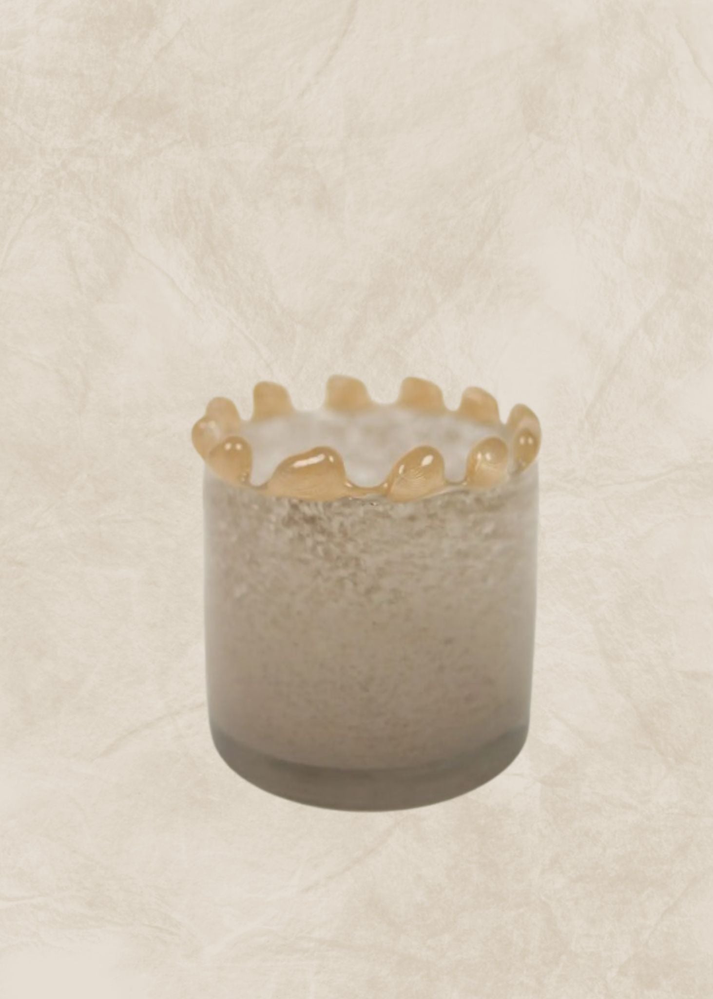 Porta velas cristal Beige  10 cm