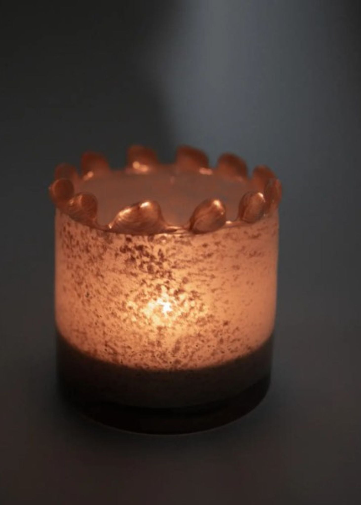 Porta velas cristal Beige  10 cm