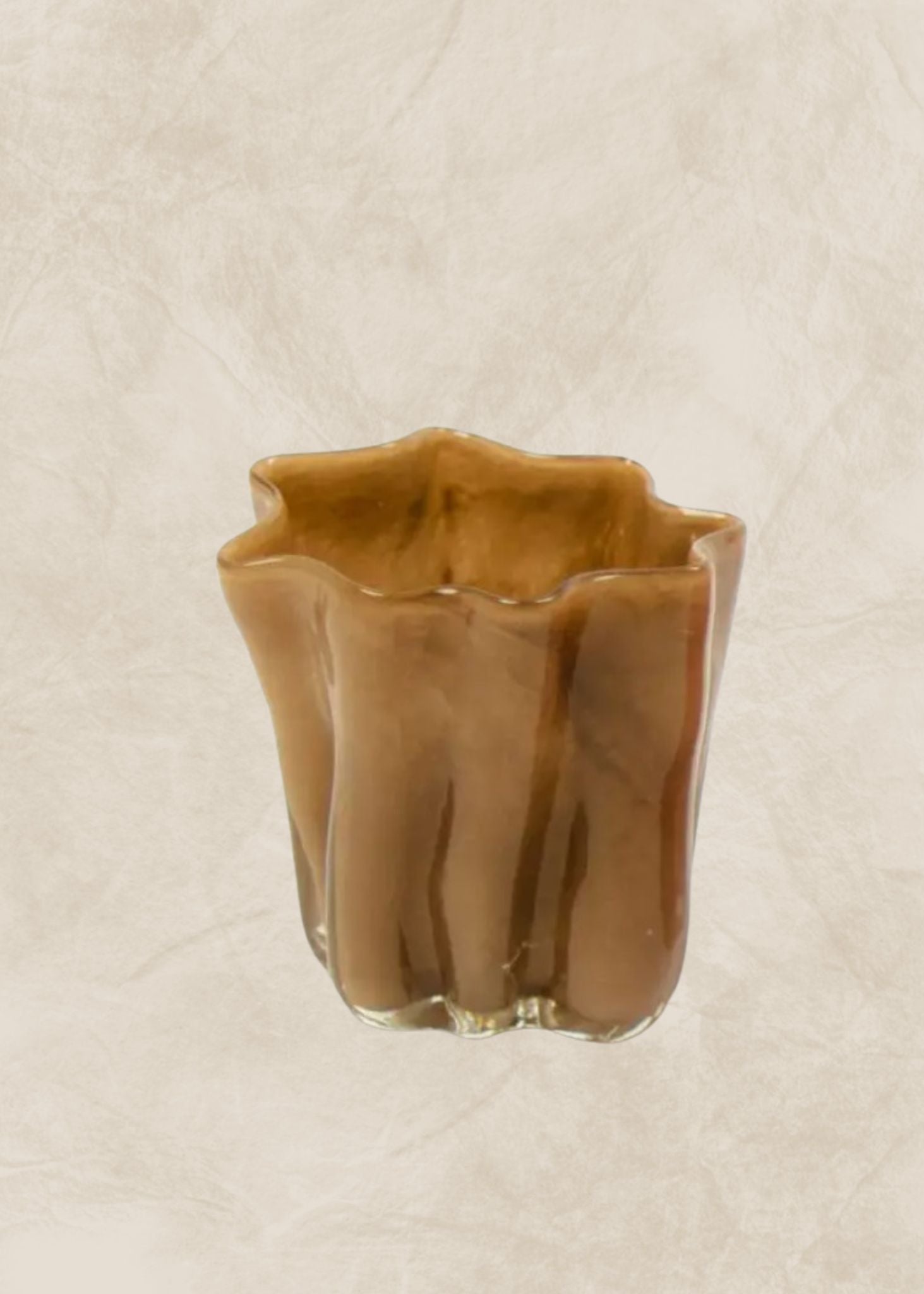 Porta velas cristal marrón