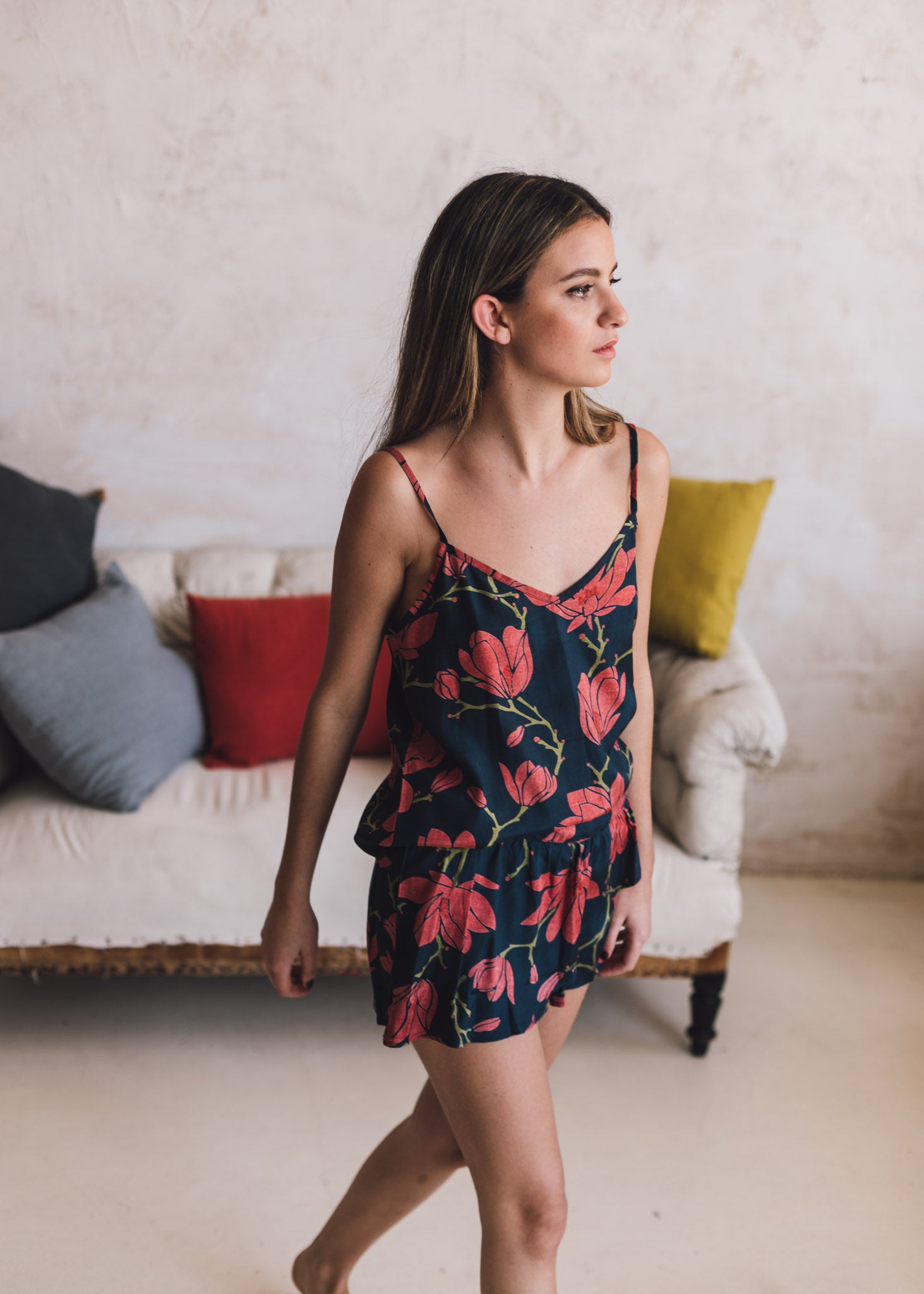 PIJAMA CORTO FLORAL GOA
