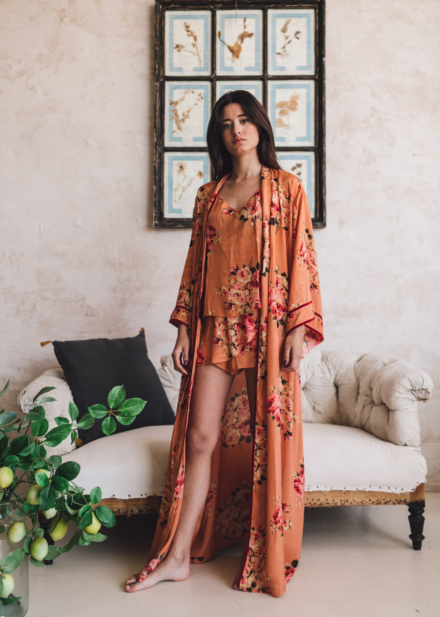 PIJAMA CORTO FLORAL NUDE